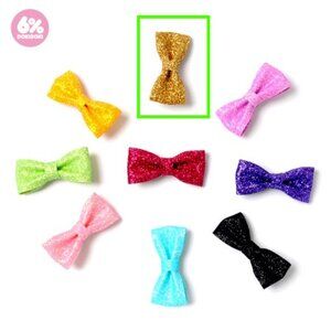 Brand new unopened 6% DokiDoki hairclip/brooch Gold glitter from Japan